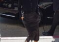 Bianca Censori dressed down in a smart black outfit ahead of her court appearance.