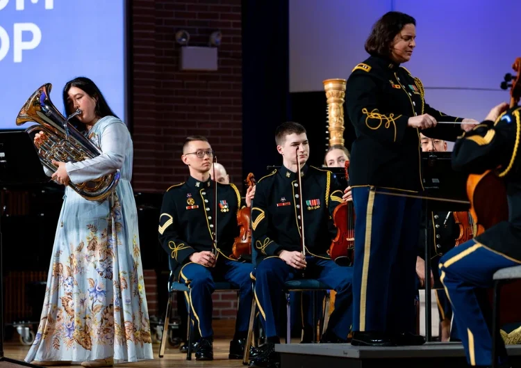 natalie Colegrove at the u.s. army band tuba and euphonium workshop