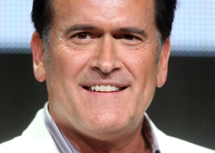 Actor Bruce Campbell speaks onstage during the 'Ash vs. Evil Dead' panel discussion at the STARZ portion of the 2015 Summer TCA Tour at The Beverly Hilton Hotel on July 31, 2015 in Beverly Hills, California.