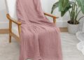 Comfy Cubs Muslin Throw Blanket - 50&rdquo; X 60&rdquo; Quilted Design - Lightweight, Breathable 6-Layer Gauze Fabric - Soft Cotton Blanket for Home or Travel - Packaged in Elegant Gift Box - Mauve