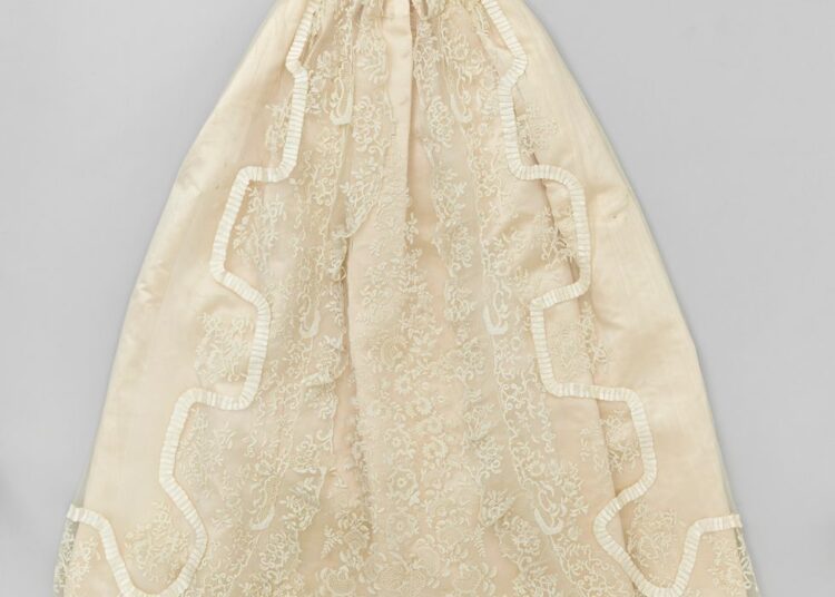 The 185-year-old cream silk christening gown