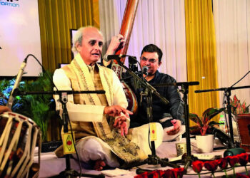 Veteran Hindustani vocalist Ulhas Kashalkar was accompanied by Suresh Talwalkar on the Tabla and Vinay Mishra on the Harmonium