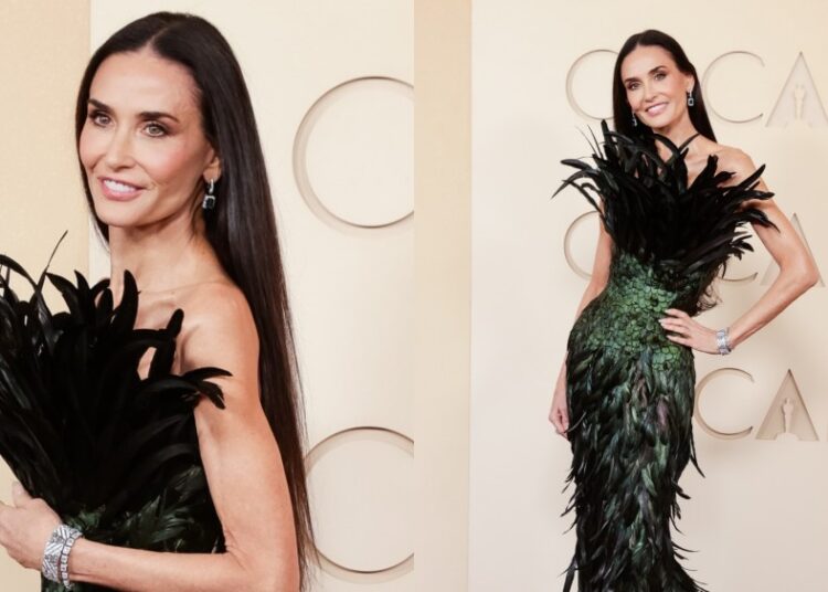 Demi Moore Wears Gucci on 2026 Oscars Red Carpet