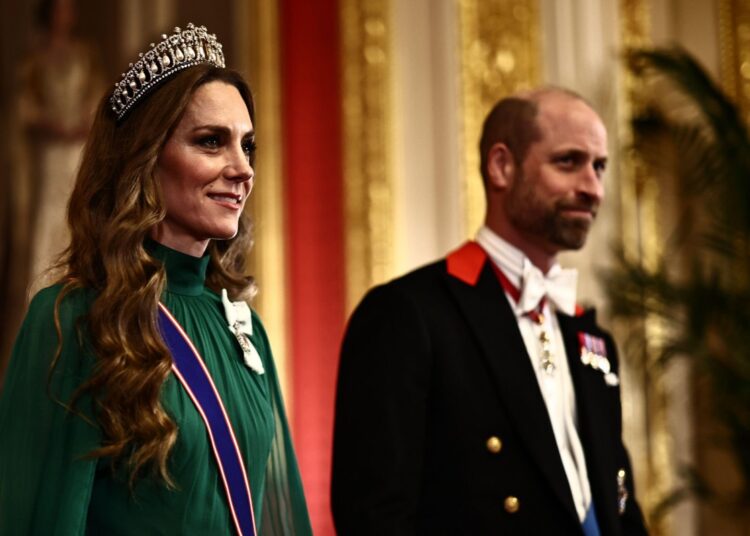 The Prince and Princess of Wales attend a state banquet in honor of the President of Nigeria at Windsor Castle on March 18, 2026 (Henry Nicholls/PA Images/Alamy)