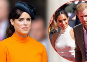 Eugenie's possible move to work with Harry and Meghan in California rattled London.MEGA