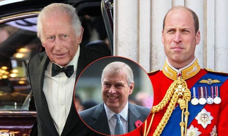 King Charles and Prince William clash in all-out war over handling of disgraced Andrew Windsor's Epstein scandal.MEGA