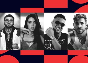 Billboard Latin Artists to Watch 2026; From left: Esau Ortiz, Kenia Os, Jombriel, Juan Duque