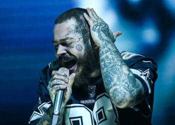 Post Malone performs at Gainbridge Fieldhouse on Oct. 2, 2022 in Indianapolis.