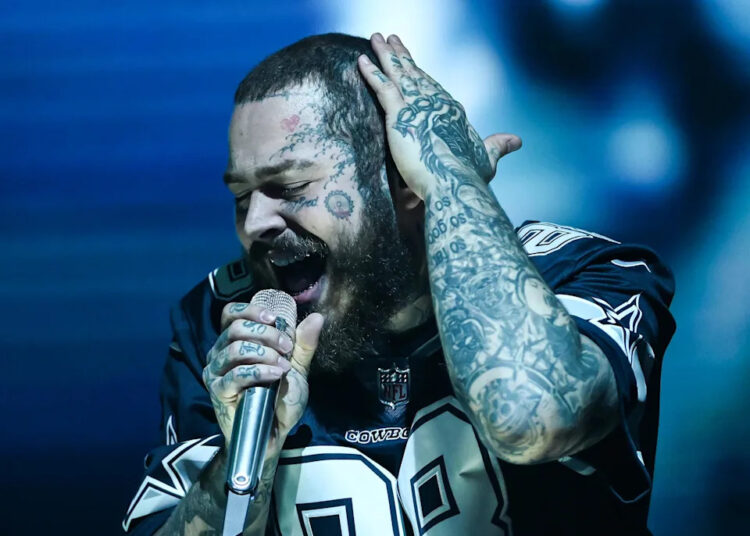 Post Malone performs at Gainbridge Fieldhouse on Oct. 2, 2022 in Indianapolis.