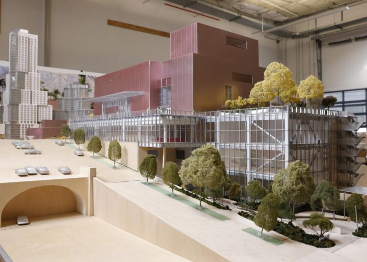 A model of architect Frank Gehry's design of an addition for Colburn School.