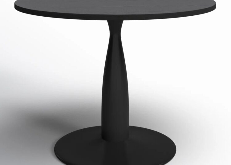 Wayfair, Wade Logan&reg; 35" Round Desktop Pedestal Base Petite Black Dining Tables &amp; Reviews | Wayfair