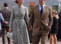 Harriet Sperling holding hands with Peter Phillips at Cheltenham Festival