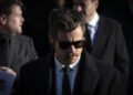 Harry Styles attends the funeral of singer Liam Payne,