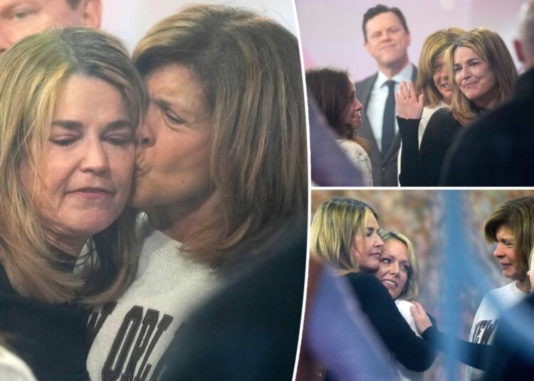 Hoda Kotb kisses Savannah Guthrie during emotional 'Today' show reunion