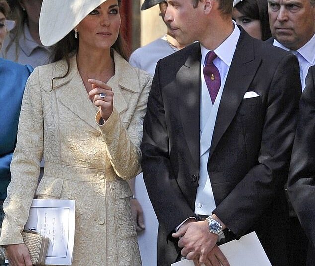 Andrew Mountbatten-Windsor went into 'basking shark mode 'and 'glowered' at the Princess of Wales while she was the 'centre of a royal fan frenzy' at Zara and Mike Tindall's wedding (pictured), a body language expert has claimed