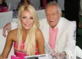 Crystal and Hugh Hefner pictured together in 2013 (Paul Archuleta/FilmMagic)