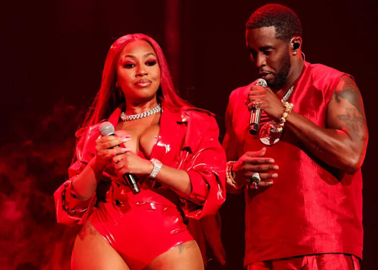 Yung Miami and Diddy perform onstage at the 2023 MTV Video Music Awards held at Prudential Center on September 12, 2023 in Newark, New Jersey.