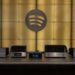 A close up of the stereo system in the Spotify Listening Lounge