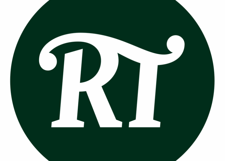 Radio Times logo compressed to an RT icon in white, sitting within a dark green circle