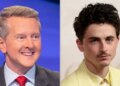 “Jeopardy!” host Ken Jennings and Timothée Chalamet.