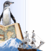 Penguin, ship, mountain, atlas