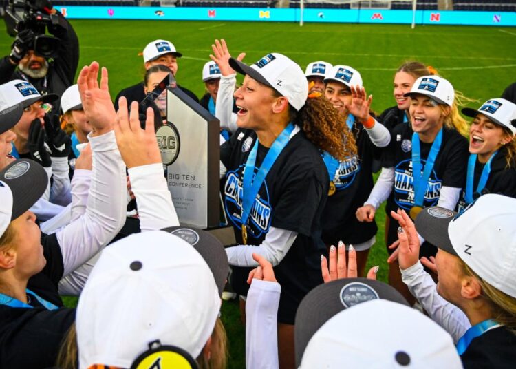 Big Ten Tournament trophy celebration