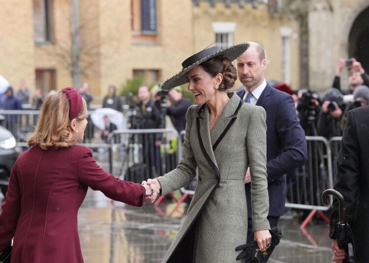 The Prince and Princess of Wales arrive at Canterbury Cathedral today