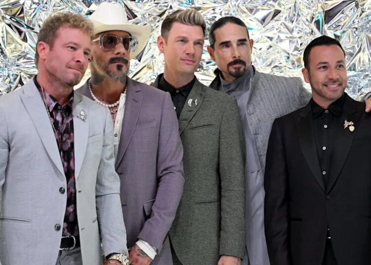 Brian Littrell, AJ McLean, Nick Carter, Kevin Richardson, Howie Dorough of Backstreet Boys at the 60th Academy Of Country Music Awards held at the Ford Center at The Star on May 08, 2025 in Frisco, Texas.