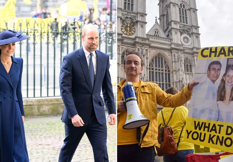 King Charles, Kate Middleton, Prince William heckled by protesters demanding answers on Andrew’s Epstein ties