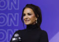 Kyle Richards smiles during a panel at BravoCon 2025.