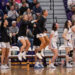 Scranton players celebrate during the NCAA Division III Women’s Basketball...