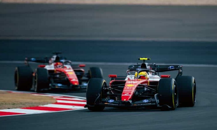 Lewis Hamilton leads Ferrari teammate Charles Leclerc in the 2026 Chinese Grand Prix