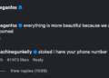 Machine Gun Kelly's comment on Megan Fox's post.