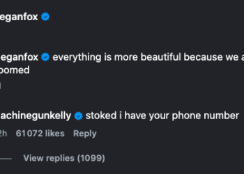 Machine Gun Kelly's comment on Megan Fox's post.