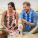 Harry and Meghan on Bondi Beach in October 2018