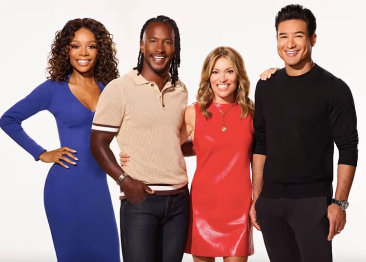 "Access Hollywood" cast members Zuri Hall, Scott Evans, Kit Hoover, and Mario Lopez.