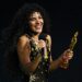Olivia Dean receives the artist of the year award during the Brit Awards 2026