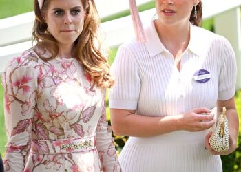 Princess Beatrice (L) and Princess Eugene (R) pictured at Royal Ascot at Ascot Racecourse in 2024
