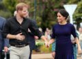 Prince Harry and Duchess Meghan arrive for a public walkabout at the Rotorua Government Gardens in on Oct. 31, 2018, during their first visit to Australia.