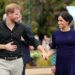 Prince Harry and Duchess Meghan arrive for a public walkabout at the Rotorua Government Gardens in on Oct. 31, 2018, during their first visit to Australia.