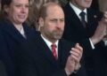 Prince William at the rugby match on March 14.Credit: Press Association via AP