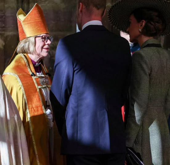 The Prince and Princess of Wales talk to Dame Sarah Mullally, the new Archbishop of Canterbury
