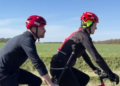 Prince William rides on a tandem with Greg James