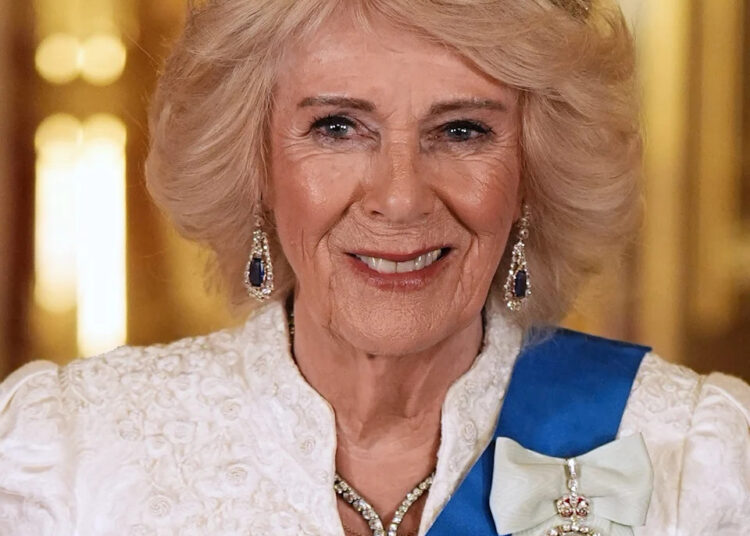 Queen Camilla ahead of the state banquet for the president of Nigeria, Bola Ahmed Tinubu, and First Lady Oluremi Tinubu at Windsor Castle on March 18, 2026.