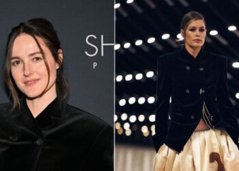Renate Reinsve Wears Khaite Painted Satin Look Before Oscars