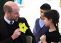 Prince William and Kate Middleton meet children during a visit to Wales in February 2026.