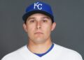 Feb 19, 2026; Surprise, AZ, USA; Kansas City Royals pitcher Eli Morgan (34) poses for a photo for MLB media day at Surprise Stadium. Mandatory Credit: Allan Henry-Imagn Images