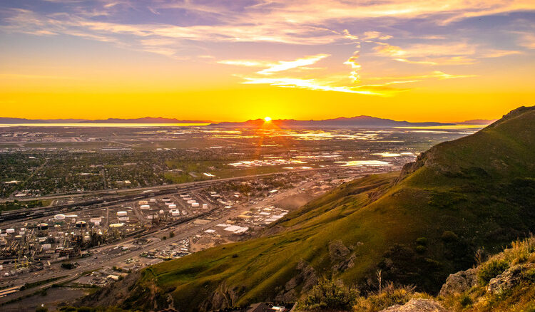 Sunset over Salt Lake City