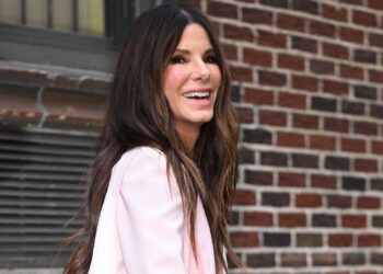 NEW YORK, NEW YORK - MARCH 14: Sandra Bullock is seen outside the 'The Late Show with Stephen Colbert' at the Ed Sullivan Theater on on March 14, 2022 in New York City. (Photo by James Devaney/GC Images)
