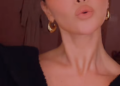 Selena Gomez lip-syncing to Taylor Swift's song.
